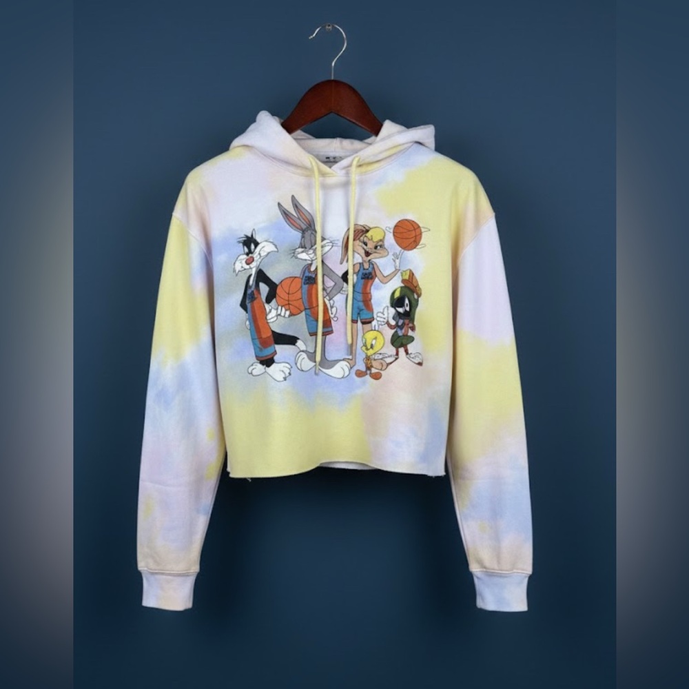 Space Jam A New Legacy Cropped Tie-Dye Hoodie Size L